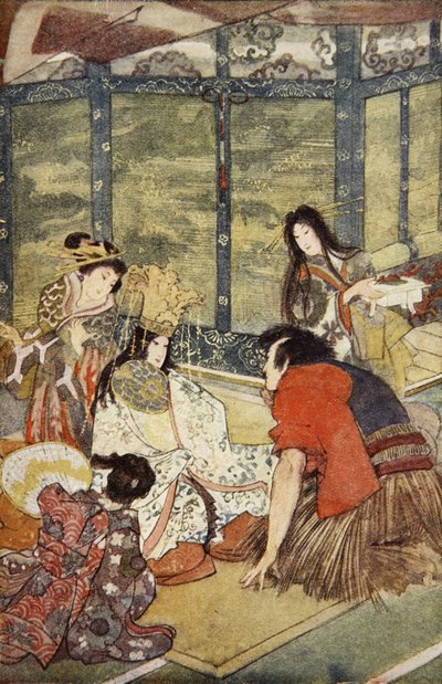浦島と海王の娘、F. Hadland Davis 作「The Myths and Legends of Japan」より 作： Evelyn Paul