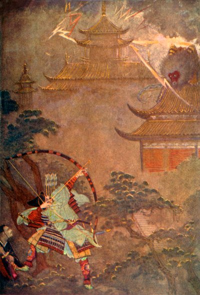 「頼政、吸血鬼を討つ」、1912年。 作： Evelyn Paul