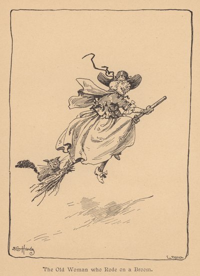 ほうきに乗ったおばあさん 作： Evelyn Stuart Hardy