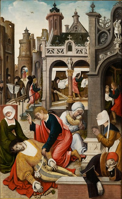 1517 年の聖ロックの生活の場面。 作： Everaert Orley