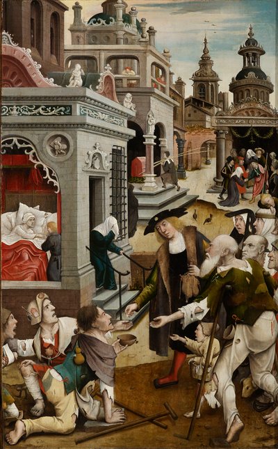 1517 年の聖ロックの生活の場面。 作： Everaert Orley