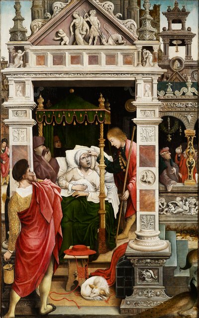 1517 年の聖ロックの生活の場面。 作： Everaert Orley