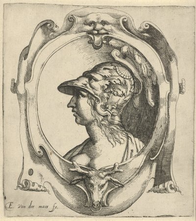ヘルメットを持つ若い女性のバスト 作： Everard Crynsz. van der Maes