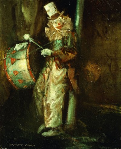 ドラムを持ったピエロ 作： Everett Shinn