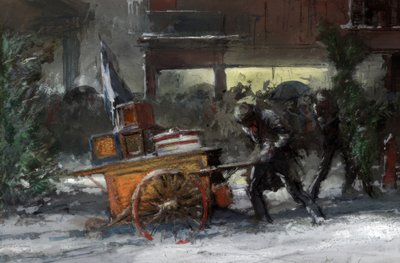 ニューヨーク、クリスマスの14番街 作： Everett Shinn