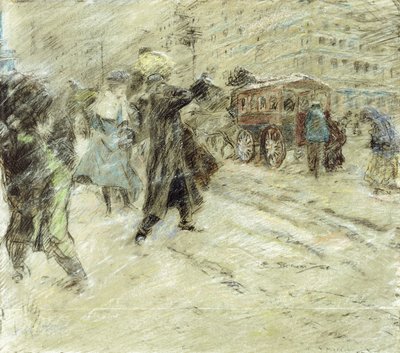 暴風雪、マディソン・スクエア、ニューヨーク 作： Everett Shinn