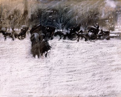 冬の公園 作： Everett Shinn