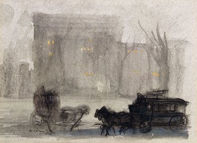 ニューヨークの眺め - ワシントン・スクエア 作： Everett Shinn