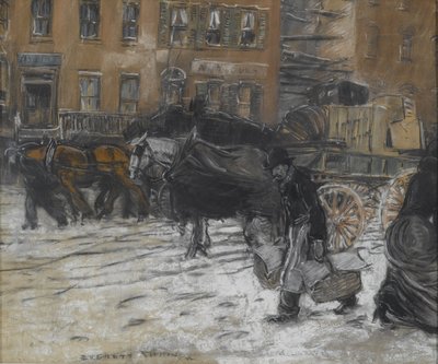 ニューヨーク、21丁目の冬 作： Everett Shinn