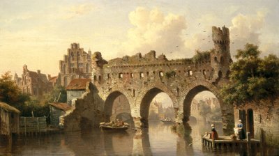 オランダのズットファンでバーチェル川の遺跡 作： Everhardus Koster