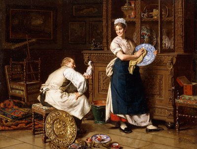 春の大掃除、1876 作： Evert Jan Boks