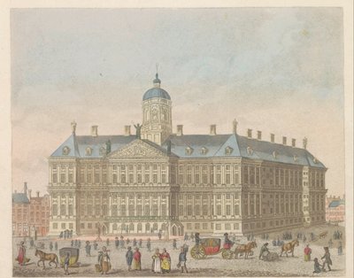ダム広場の王宮、1810～1813年頃 Vue du Palais Roijal, et de la Place le Dam (オブジェクトのタイトル) 作： Evert Maaskamp