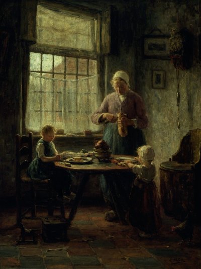 家族の食事、1890年頃（キャンバスに油彩） 作： Evert Pieters