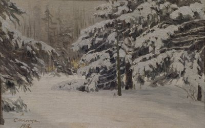 サンクトペテルブルクの島々の冬、1912 作： Evgeni Ivanovich Stolitsa