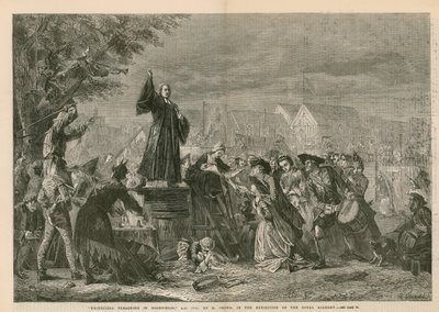 モアフィールズで説教するジョージ・ホワイトフィールド（西暦1742年）-ロイヤル・アカデミーの展覧会に出品されている（エングレーヴィング 作： Eyre Crowe