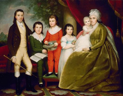 ノア・スミス夫人と家族、c。 1830年。 作： Ezra Ames