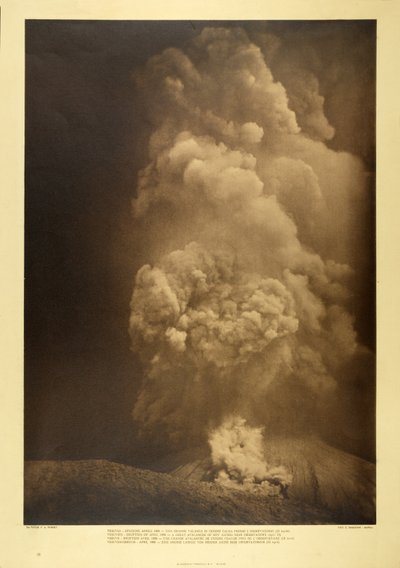 ベスビオ-1906年4月13日、天文台の近くのホットアッシュの大雪崩（bw写真） 作： F.A. Perret
