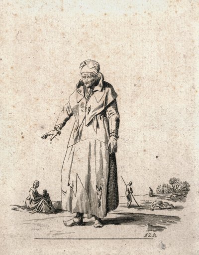 農民の女性（エングレーヴィング） 作： 