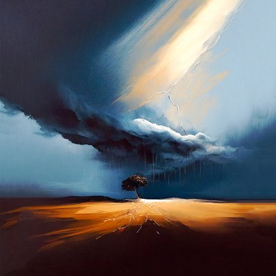 抽象的な油絵の風景画、ジョン・シングルトン風、印刷できるデジタルアート 作： F. Abderrahim