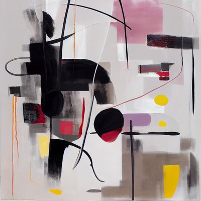 抽象的な正方形の絵画、リビングルームの装飾、キャンバスアートプリント 作： F. Abderrahim