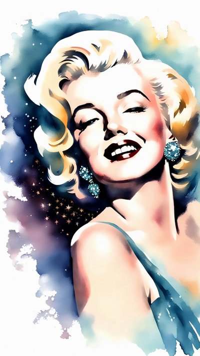 美しいマリリン・モンローの肖像画（キャンバス）、リビングルーム＆スタジオの壁飾り、オンデマンド印刷 作： F. Abderrahim