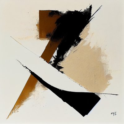 ホールの壁の装飾のアイデアのためのミニマルな抽象画、アートプリント 作： F. Abderrahim