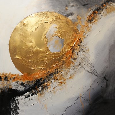 銀と金のアート 絵画、デジタルファインアート印刷 作： F. Abderrahim