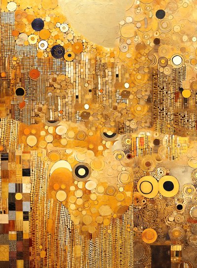 縦の抽象的な金色の背景の設計、良い芸術の印刷物 作： F. Abderrahim
