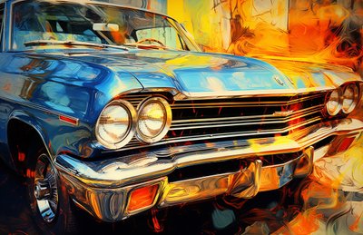 ヴィンテージ旧車ポスター販売、オンラインアートプリント、ルームデコレーション 作： F. Abderrahim