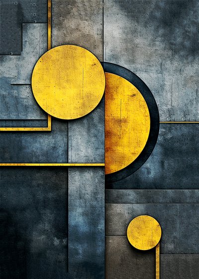 抽象的な幾何学図形の不協和音、壁掛けアートプリント 作： F. Abderrahim