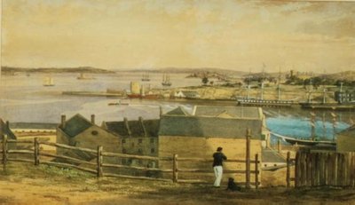 サーキュラー・クェイ、シドニー、1870年頃（水彩画 作： F. Halsted
