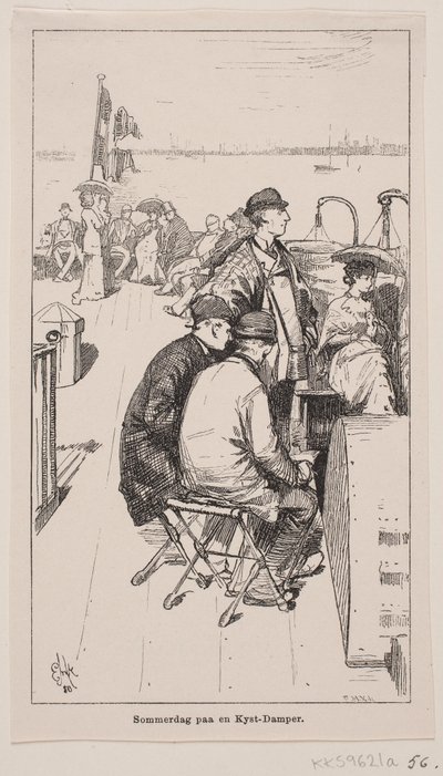 沿岸汽船での夏の日 作： F. Hendriksen