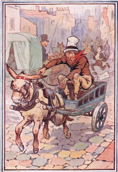 デビッドはできるだけ早く彼の後を走りました、イラストはデビッド・コッパーフィールドから、1914 作： F. M. B. Blaikie
