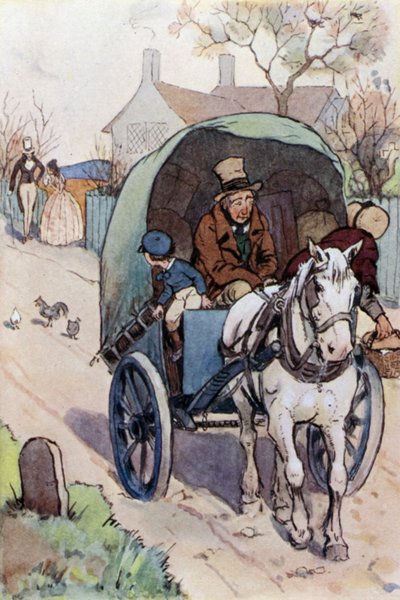 デビッド・カッパーフィールド」のイラスト（カラーリトグラフ 作： F. M. B. Blaikie