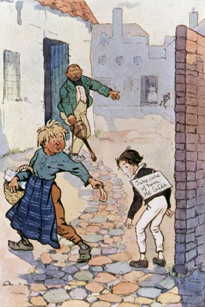 デビッド・カッパーフィールド」のイラスト（カラーリトグラフ 作： F. M. B. Blaikie