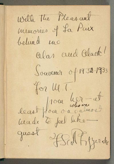 「グレートギャツビー」の署名入りコピー 作： F. Scott Fitzgerald