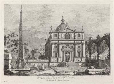 SS教会の目論見書。 救世主 作： Fabio Berardi after Canaletto