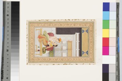 Dipak Raga, c.1750 (不透明な水彩画と金、紙、アルバムページに装着) 作： Faqir ullah Faqir ullah