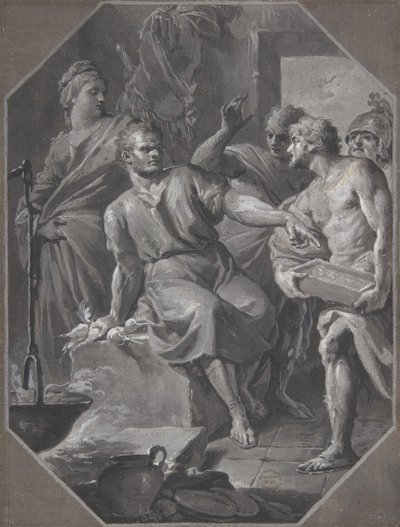 マニウス・クリウス・デンタトゥス、サムナイト大使のプレゼントを拒否、1732-92年。 作： Fedele Fischetti