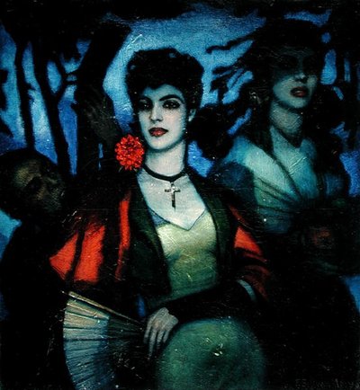 赤いカーネーション（キャンバスに油彩） 作： Federico Armando Beltran Masses