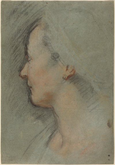 女性の頭 作： Federico Barocci