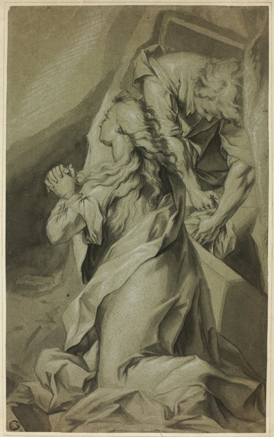ひざまずくマグダラと墓参者 作： Federico Barocci