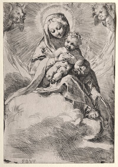 雲の中のマドンナc。 1581。 作： Federico Barocci