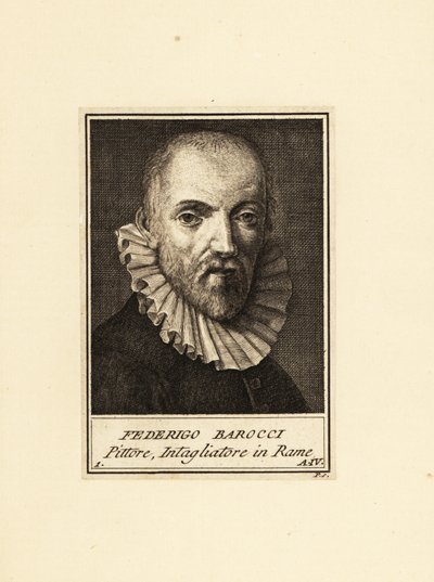 イタリア・ルネサンス期の画家・版画家、フェデリコ・バロッシ（1535年頃～1612年）の肖像 作： Federico Fiori (after) Barocci or Baroccio