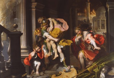 1598年、トロイからのアエネアス飛行 作： Federico Fiori Barocci or Baroccio