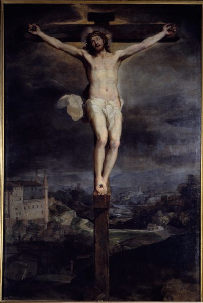 十字架上のキリスト像 フェデリコ・バロッチ（バロッチョ）（1526/35-1612）による絵画 「バロッチ 1604年日3,74x2,46 m マドリード、プラド美術館 作： Federico Fiori Barocci or Baroccio