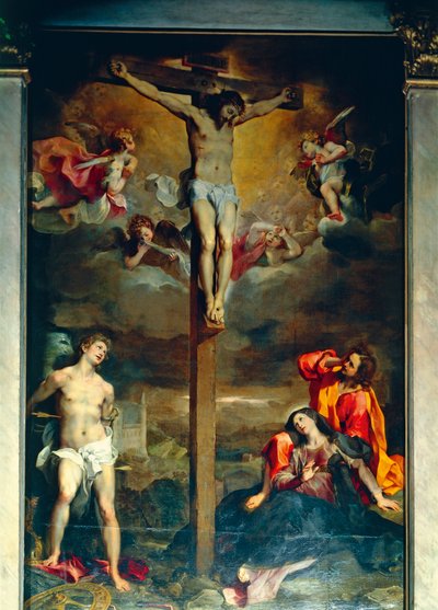 聖母と聖人のいる十字架像 作： Federico Fiori Barocci or Baroccio