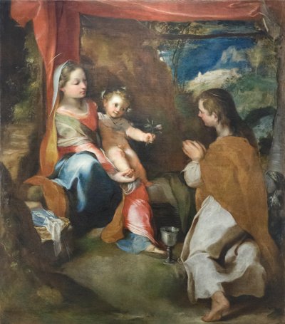 聖母子と福音書記者ヨハネ 1565年頃 油彩・カンヴァス 作： Federico Fiori Barocci or Baroccio