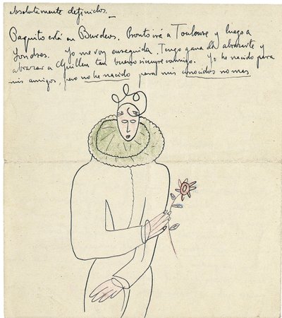 1926年1月下旬、グラナダのメルチョルフェルナンデスアラムグロへの直筆の手紙 作： Federico Garcia Lorca
