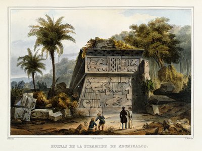 ソチカルコのピラミッドの遺跡、1839年？ 作： Federico Mialhe